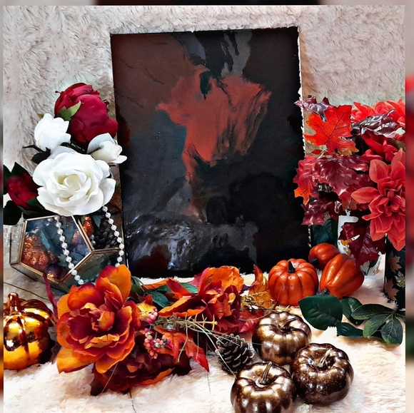 Resin painting (Canvas 12x16) Title: Midnight Fall - Picture 1 of 1